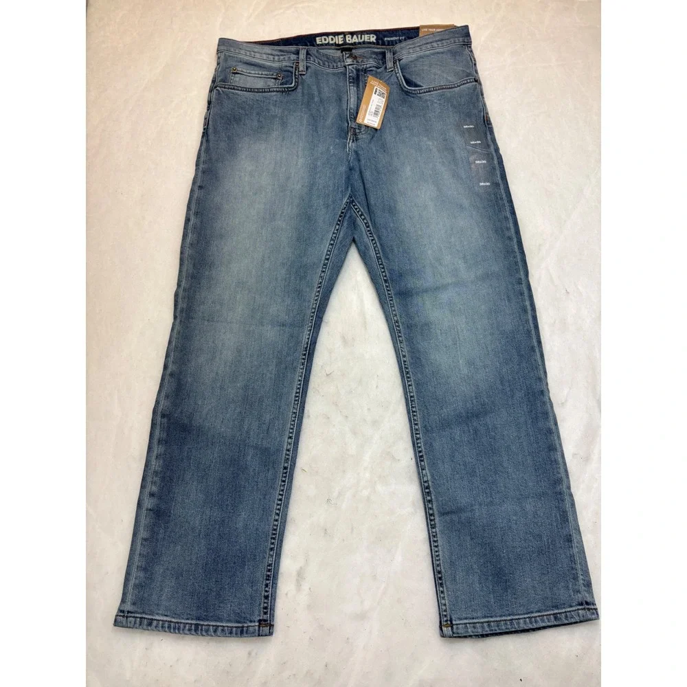 Eddie Bauer Men's Straight Fit Blue Denim Jeans 38x30